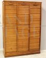 Large vintage oak roller shutter filing cabinet