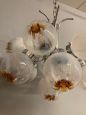 Large Mazzega design chandelier with glass spheres and 12 lights, 1970s