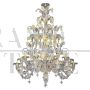 Rezzonico chandelier in golden Murano glass with yellow daffodils