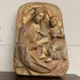 Antique plaque with Virgin and Child in terracotta, Florence 19th century