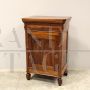 Antique Charles X capuchin bedside table in walnut, 19th century Italy