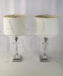 Pair of vintage lamps with glass stem