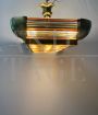 Art Deco chandelier in brass and Murano glass by the Greco company