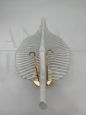 Effetre leaf-shaped wall light in white Murano glass