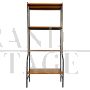 Vintage Scandinavian bookcase with iron and teak shelves