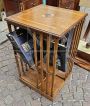 Small English revolver revolving bookcase with inlays