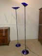 Pair of Jill floor lamps by Arteluce in blue Murano glass, 1980s       