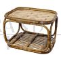 Low coffee table in woven bamboo and rattan