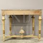 Antique Louis XVI console from the 19th century, carved, lacquered and gilded