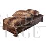 Antique French upholstered bench with two cushions, 19th century