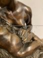 Large antique bronze Maternal Tenderness sculpture by Jean Joseph Jaquet, 19th century