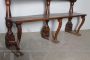 Antique 18th century bench in walnut with turned columns