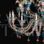 Rezzonico style chandelier in multicolored crystal Murano glass