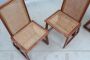 Set of 4 design chairs in Vienna straw with high backrest, 1970s