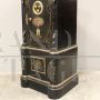 Antique safe in iron and wood painted and gilded with combination