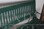 Liberty bench in cast iron and green lacquered wood, Italy early 1900s