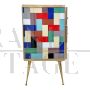 Chest of drawers with multicolored Murano glass tiles