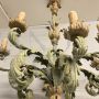 Antique painted wrought iron chandelier with 8 lights, late 19th century