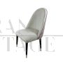 Design chair in pink and white velvet