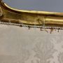 Antique 19th century bed headboard in carved wood with gold leaf