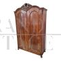 Pair of antique 19th century wardrobes with two doors in carved walnut