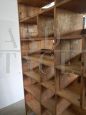 Raised fir industrial shelving unit from 1970s