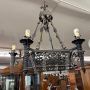 Antique wrought iron chandelier with six lights, Italy 19th century