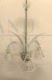 Vintage chandelier attributed to Seguso with 3 bell lights, 1950s