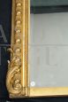 Antique French Napoleon III mirror in gilded and carved wood, 19th century