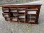 Antique pasta shop counter cabinet in solid larch from the mid-19th century