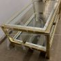 Willy Rizzo 1970s coffee table in glass and golden and chromed metal