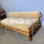 Antique neo-Renaissance chaise longue sofa in walnut, late 19th century   