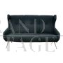 Italian mid-century modern design sofa in black fabric, 1950s                            