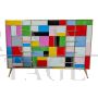 Dresser with 4 drawers in multicolored mosaic glass