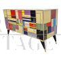 Design dresser in multicolored Murano glass with 6 drawers