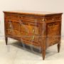 Antique Louis XVI chest of drawers with neoclassical inlays, 18th century Italy