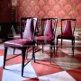 Living room set by Osvaldo Borsani with table and chairs in mahogany and rosewood