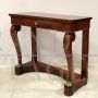 Antique console from the Charles X era in walnut, 19th century Italy