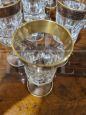 Set of 30 wine and water glasses in crystal and pure gold