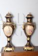 Pair of large Sèvres porcelain cassolette vases with bronzes, 20th century                            