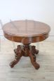 Antique oval extendable dining table in walnut, mid 19th century