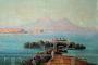 Group of 4 antique paintings with views and glimpses of Naples