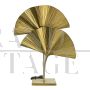 Polished brass ginkgo leaf table lamp, 20th century