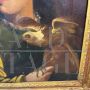 Antique oil painting on canvas with Falconer, in a gold leaf frame