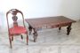 Large rustic 1980s coffee table in walnut