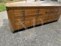 Haberdashery counter cabinet with drawers in solid oak