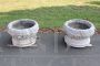 Pair of garden vases in white Carrara marble