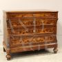 Antique Louis Philippe chest of drawers in walnut briar, 19th century Italy