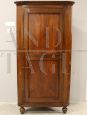 Louis Philippe cantonal corner cabinet in walnut, 19th century Italy