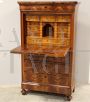 Antique Louis Philippe capuchin secretaire in walnut and mahogany, 19th century